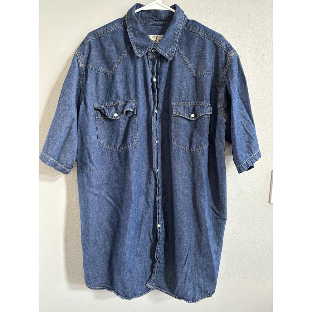 Liberty Blues Work Shirt Men 2XL Button Up Denim Goods